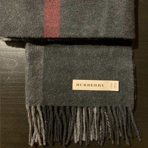 Burberry 100% Cashmere Scarf Scotland Charcoal